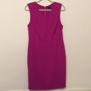 Vibrant pink sleeveless dress with zipper closure